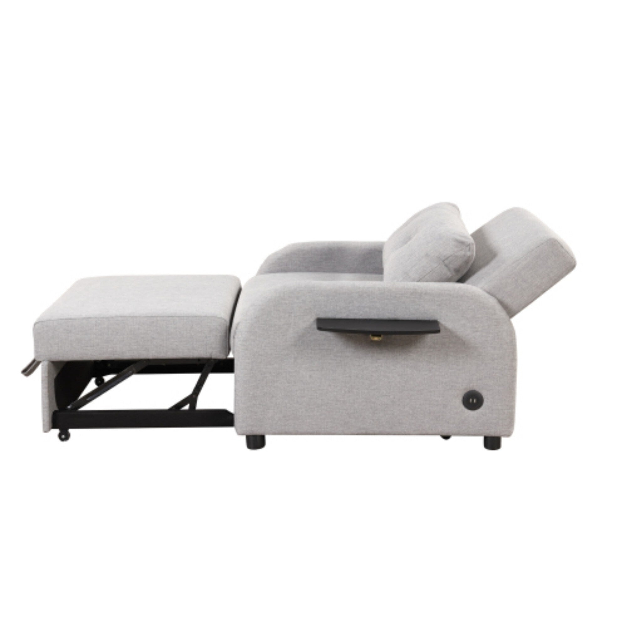 Canapé-lit gigogne 3 en 1 avec table à oreilles pliable et ports USB par Harper&Bright Designs