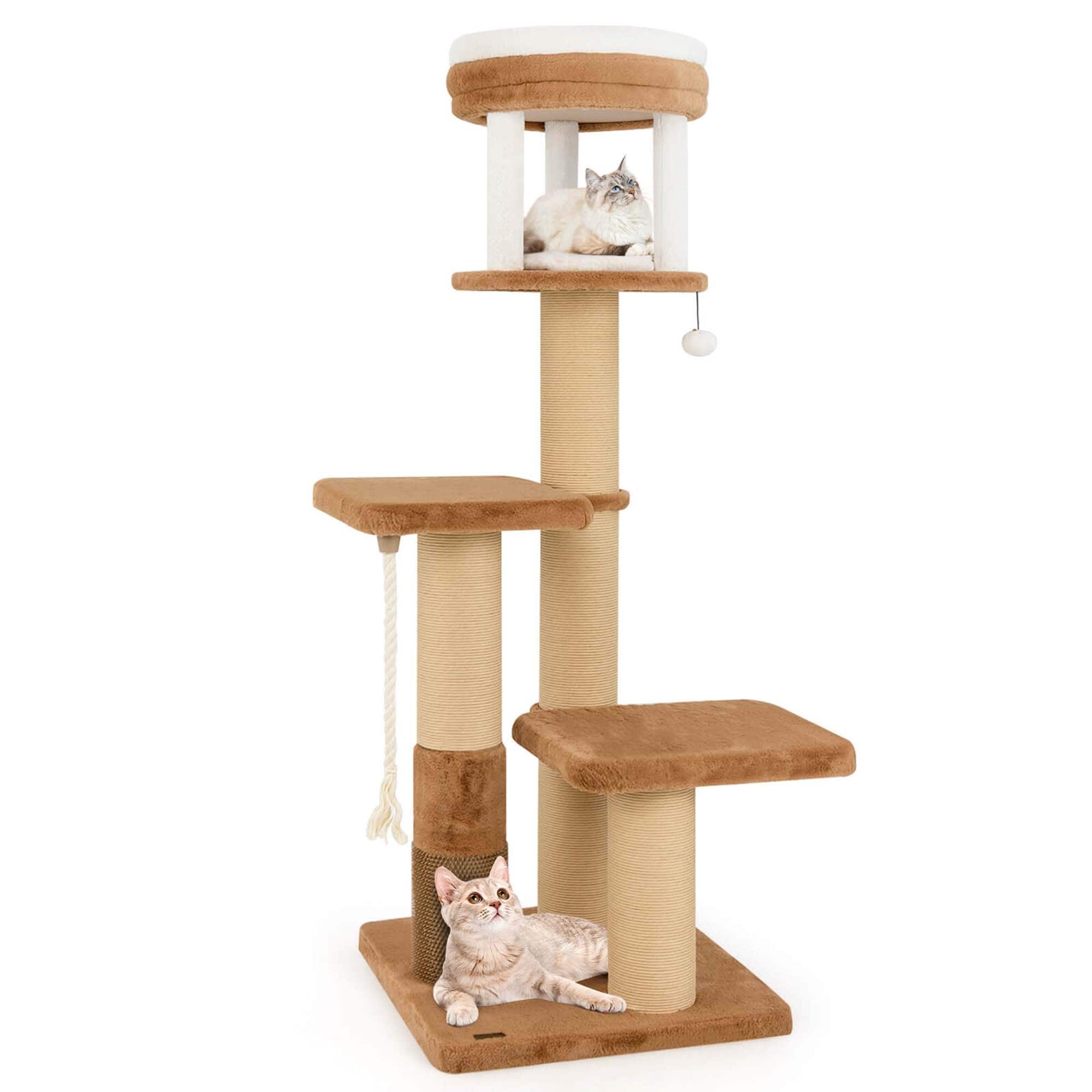 Arbre à chat Costway 65 pouces haut pour intérieur avec perchoir rembourré autonettoyant - Voir les détails