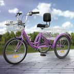 Tricycle adulte 26 pouces, 3 roues, 7 vitesses
