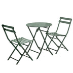 Ensemble bistro de patio 3 pièces avec table ronde pliable et chaises