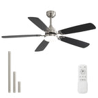 Ventilateur de plafond à LED intégré 48 et 52 pouces avec lumière et télécommande, moteur CC réversible