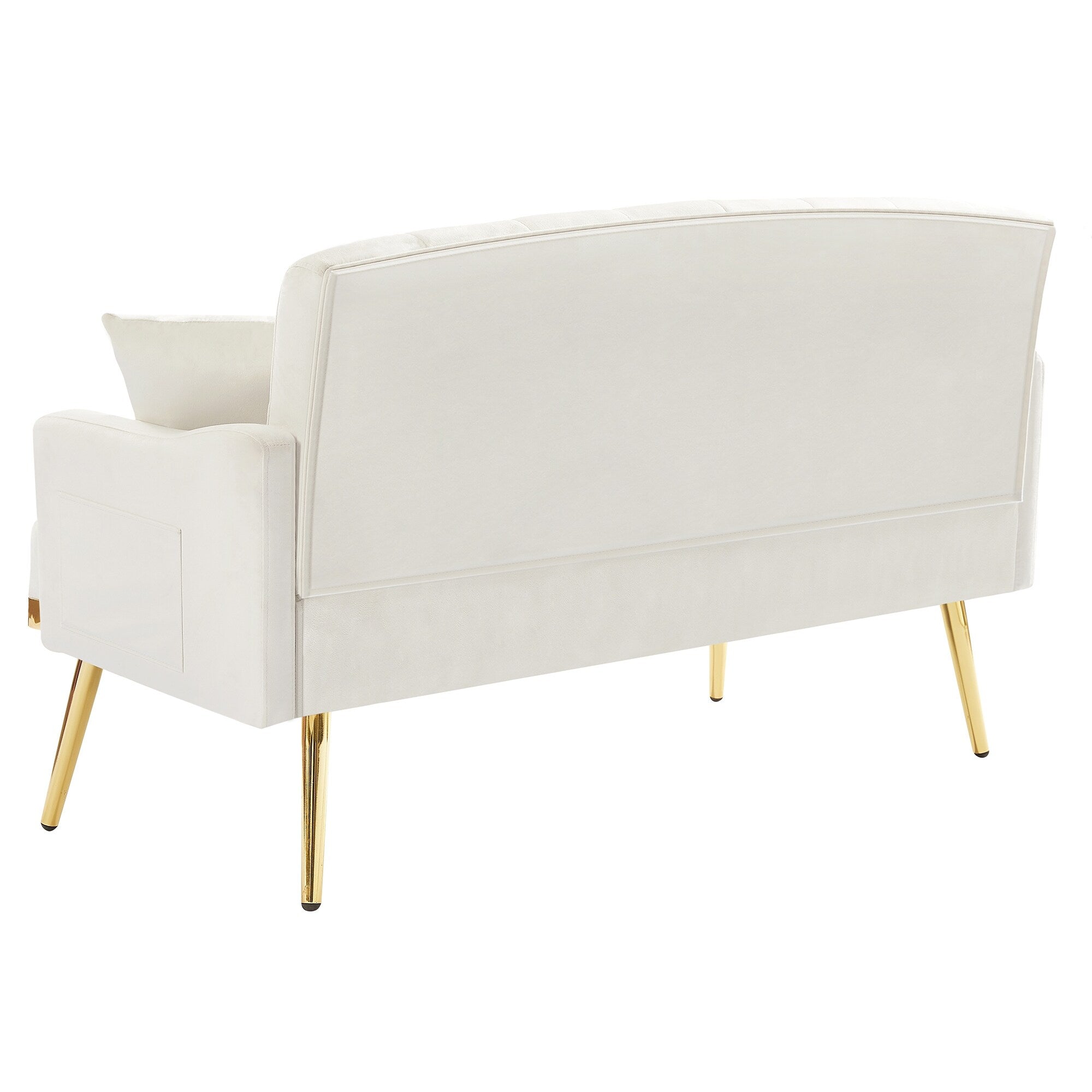 Canapé 2 places en velours 55,5 avec 2 coussins, design contemporain et montage facile