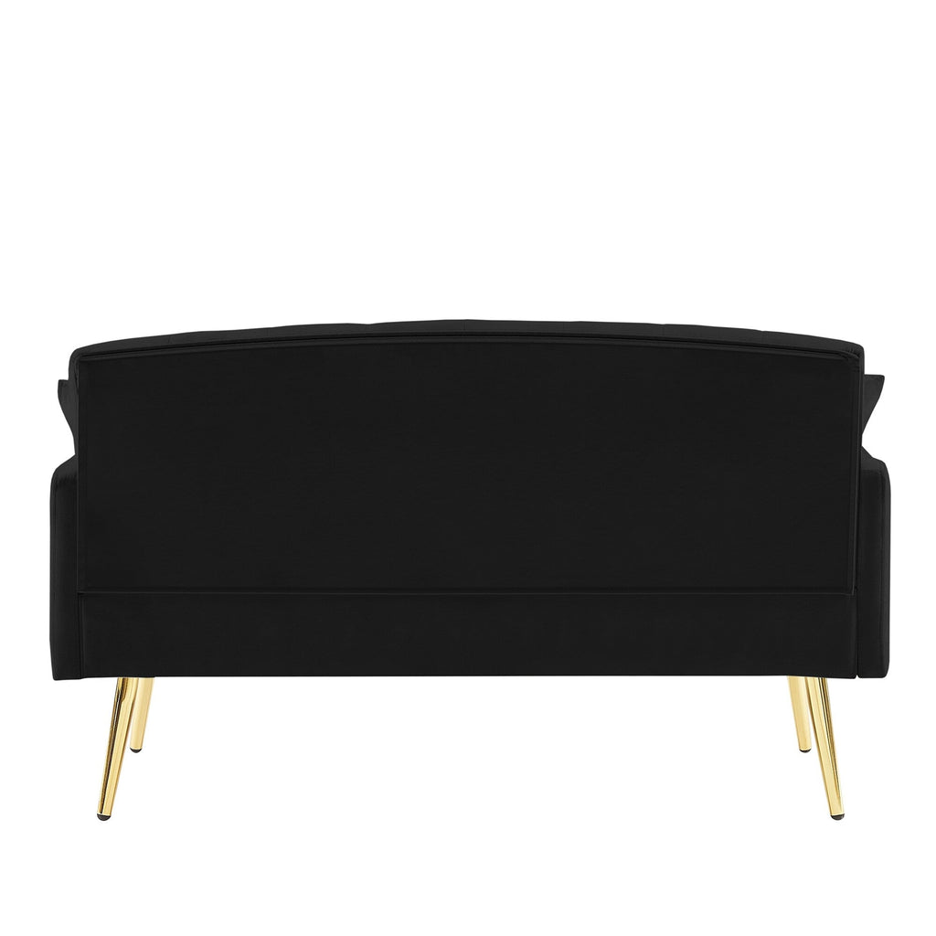 Canapé 2 places en velours 55,5 avec 2 coussins, design contemporain et montage facile