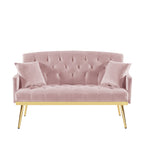 Canapé 2 places en velours 55,5 avec 2 coussins, design contemporain et montage facile