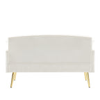 Canapé 2 places en velours 55,5 avec 2 coussins, design contemporain et montage facile