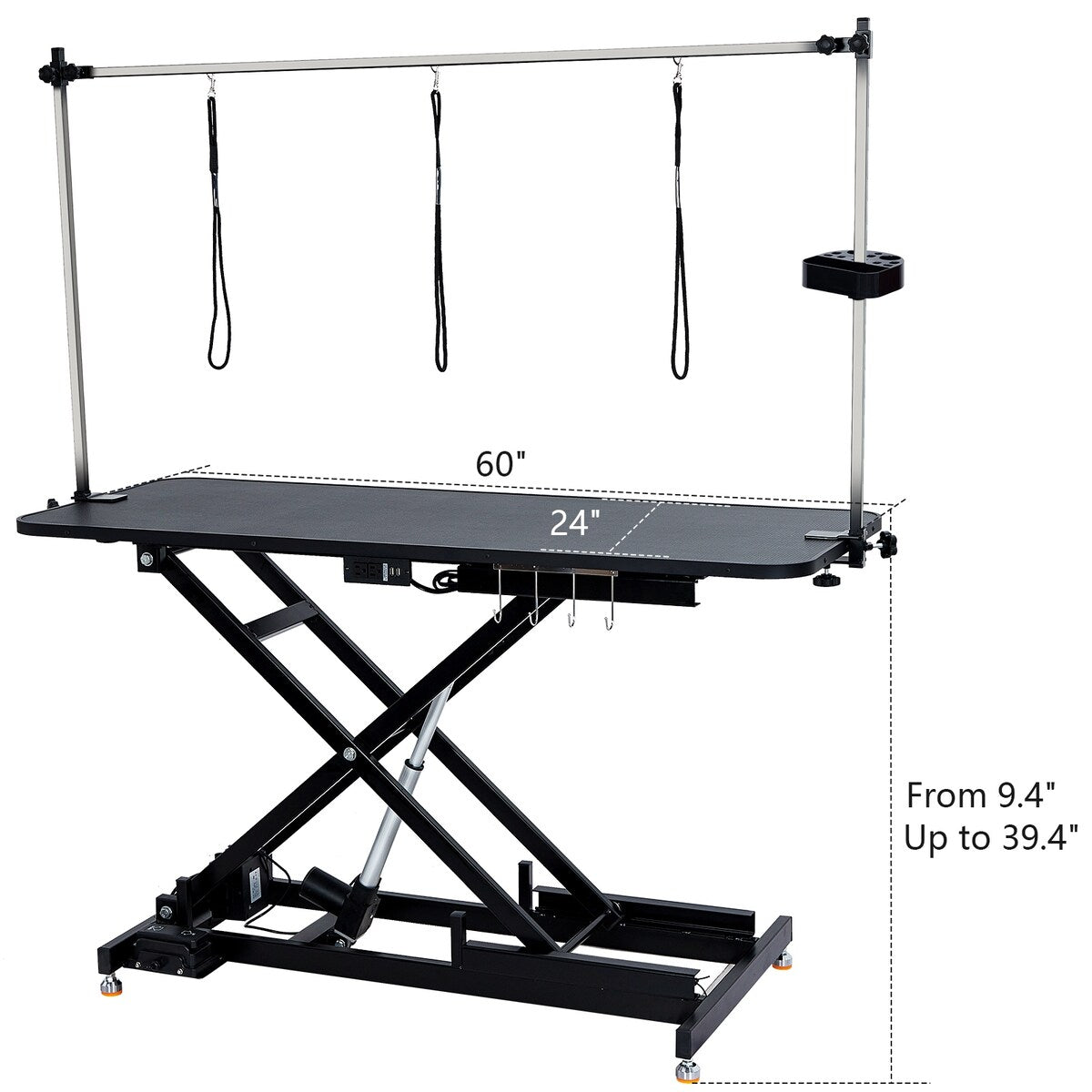 Table de toilettage hydraulique pour chiens à hauteur réglable (60 pouces)