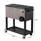 Glacière à boissons roulante pour patio 80 QT - 80 QT
