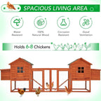 AECOJOY 144'' Grand Poulailler avec Enclos Clapier en Bois Cage à Volaille Maison