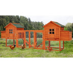 AECOJOY 144'' Grand Poulailler avec Enclos Clapier en Bois Cage à Volaille Maison