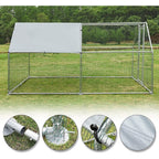 AECOJOY Grand poulailler en métal avec cage à poulets en métal