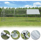 AECOJOY Grand poulailler en métal avec cage à poulets en métal