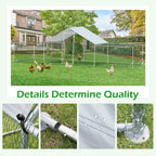 AECOJOY Grand poulailler en métal avec cage à poulets en métal