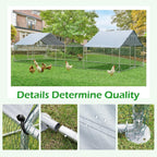 AECOJOY Grand poulailler en métal avec cage à poulets en métal