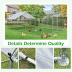 AECOJOY Grand poulailler en métal avec cage à poulets en métal