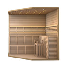Sauna d'intérieur sec et humide en bois ALEKO pour 5 à 6 personnes avec chauffage électrique - 75 x 75 x 83 pouces
