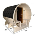 Sauna tonneau en pin blanc de Finlande ALEKO pour 6 à 8 personnes avec chauffage électrique UL - 88 L x 73 l x 79 H pouces