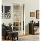 Porte pliante traditionnelle en pin brut AWC de 30 pouces avec verre divisé