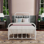Cadre de lit plateforme en métal vintage simple Alazyhome, montage facile