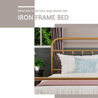 Cadre de lit plateforme en métal vintage simple Alazyhome, montage facile