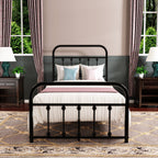 Cadre de lit plateforme en métal vintage simple Alazyhome, montage facile