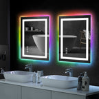 Miroir de salle de bain antibuée rétroéclairé RVB et à éclairage frontal LED