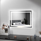 Miroir de salle de bain antibuée rétroéclairé RVB et à éclairage frontal LED