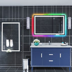Miroir de salle de bain antibuée rétroéclairé RVB et à éclairage frontal LED