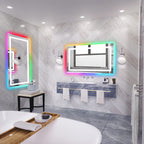 Miroir de salle de bain antibuée rétroéclairé RVB et à éclairage frontal LED