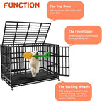 Cage pour chien Bossin 48/38 pouces, robuste et indestructible, cage anti-évasion avec roues verrouillables