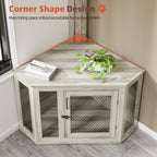 Niche d'angle pour chien Bossin, niche en bois de 44/52 pouces avec filet, niche décorative en bois pour chien, idéale pour l'intérieur