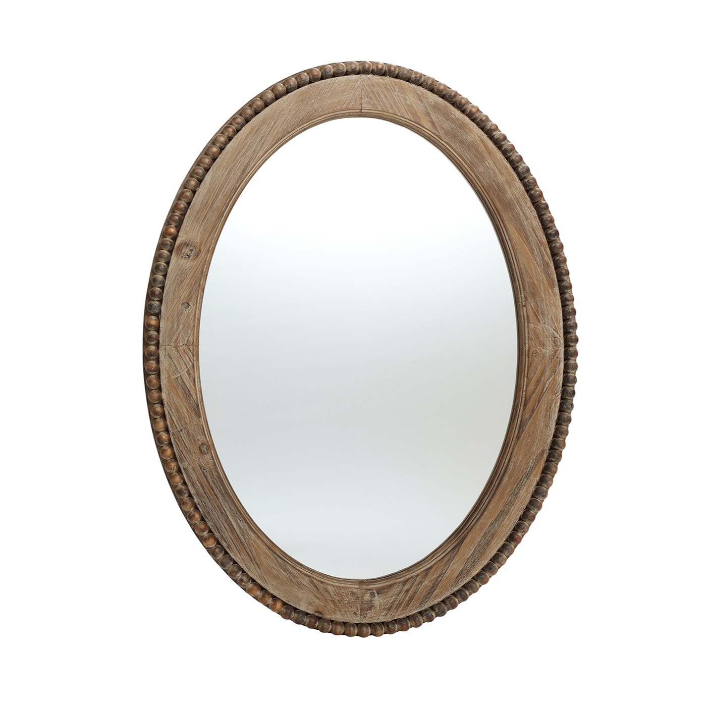 Miroir mural ovale de 81 cm avec cadre en bois Cameo, miroir mural de salle de bain - 81,9 cm H x 61 cm L x 3,2 cm P