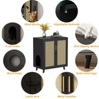 Bac à litière pour chat, maison pour chat, table d'appoint, porte, armoire, bibliothèque