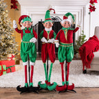 Ensemble de 3 elfes debout de Noël, décoration d'intérieur