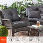 Ensemble de coussins d'extérieur à siège profond Sunbrella de qualité supérieure, 2 pièces