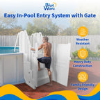Système d'accès facile à la piscine avec barrière – 82,5 po L x 82,5 po P x 81 po H