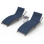 Ensemble de chaises longues d'extérieur 3 pièces Kullavik
