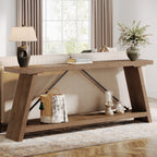 Console de canapé en bois rustique de 70,9 pouces de long avec étagère de rangement