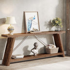Console de canapé en bois rustique de 70,9 pouces de long avec étagère de rangement