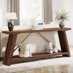 Console de canapé en bois rustique de 70,9 pouces de long avec étagère de rangement