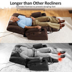 Fauteuil inclinable électrique à double moteur MCombo, grand format, avec massage et double chauffage, pour personnes âgées de grande taille, tissu R7635