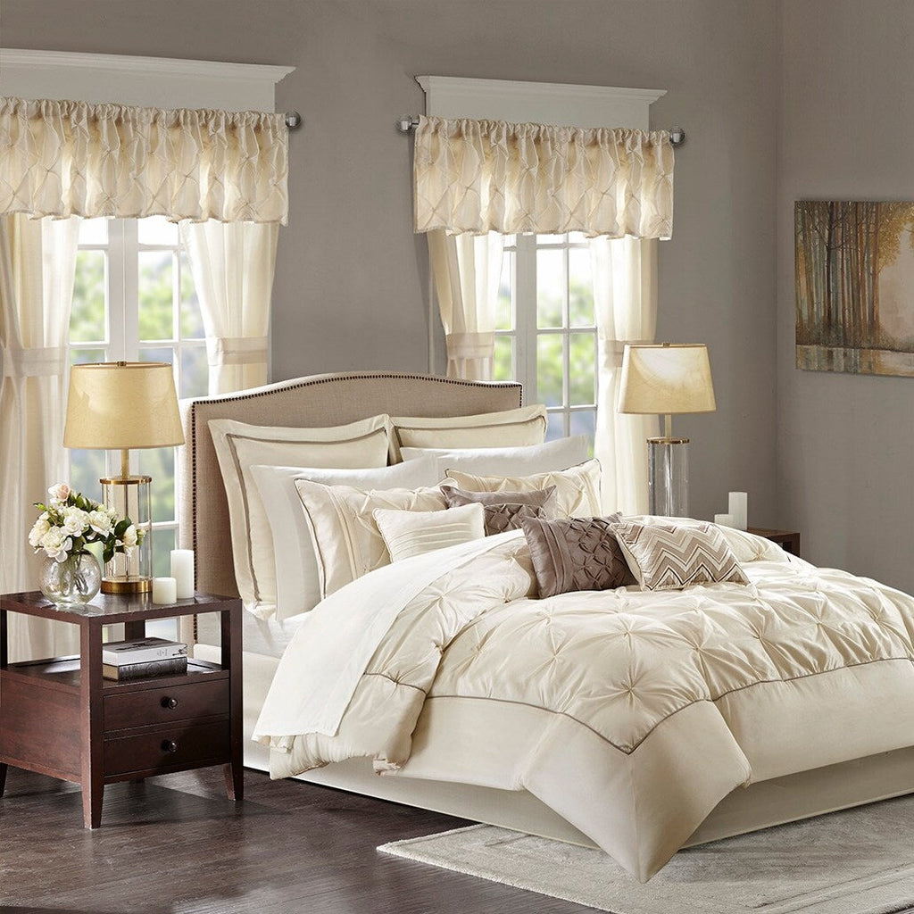 Madison Park Essentials Loretta Ensemble de 24 pièces avec rideaux et draps