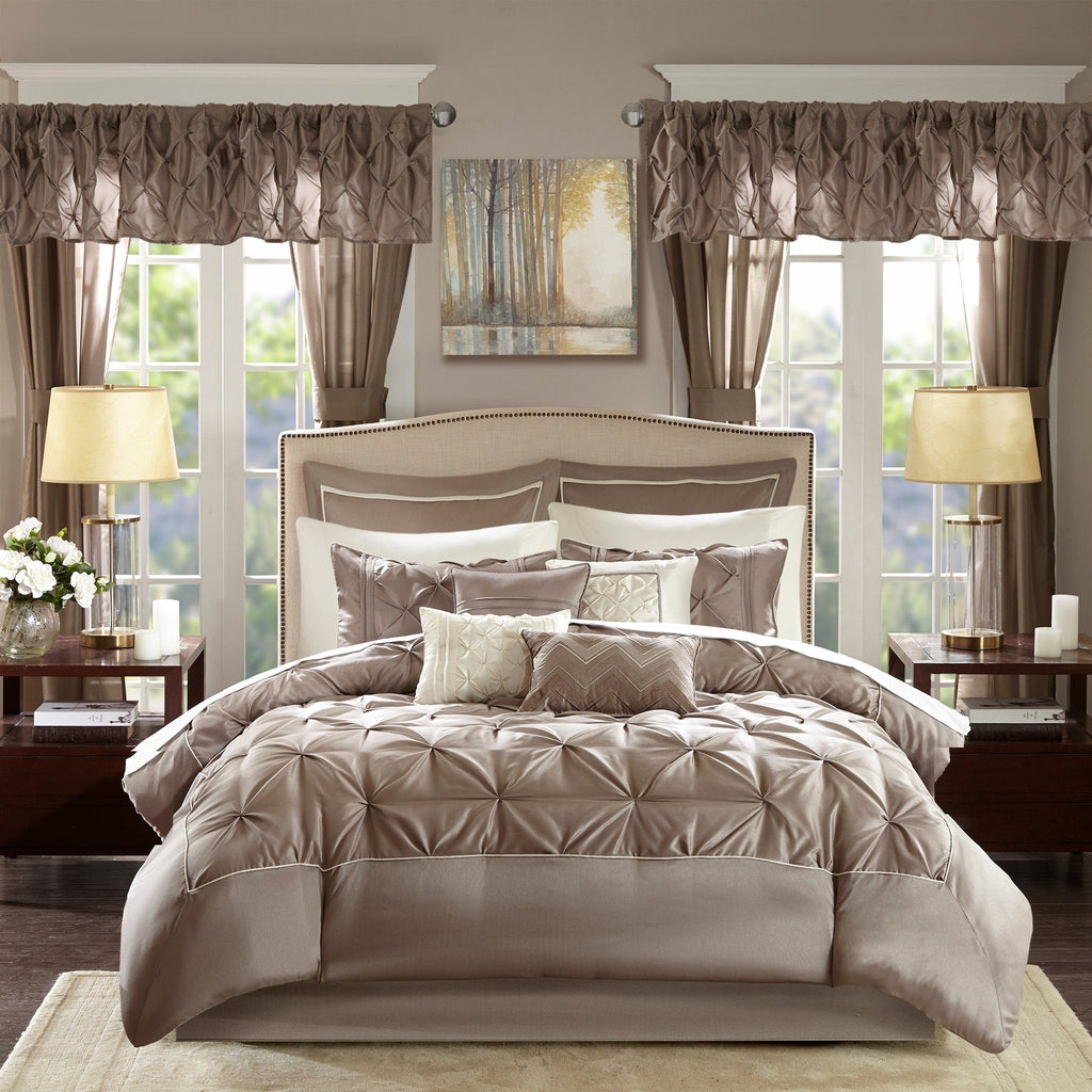 Madison Park Essentials Loretta Ensemble de 24 pièces avec rideaux et draps