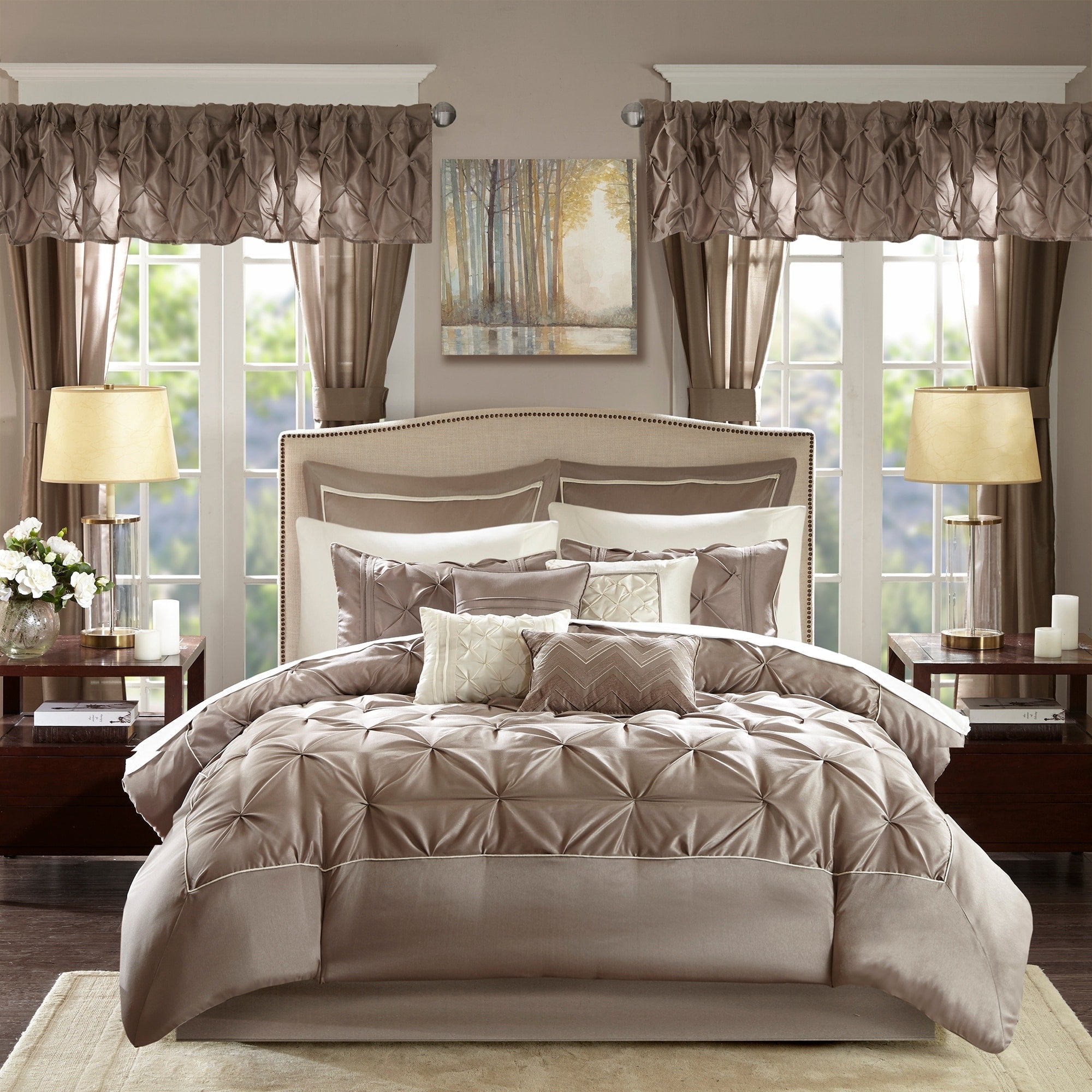 Madison Park Essentials Loretta Ensemble de 24 pièces avec rideaux et draps