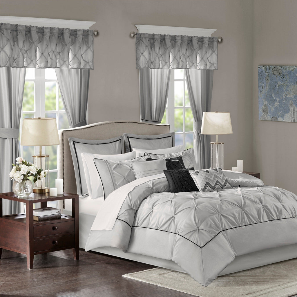 Madison Park Essentials Loretta Ensemble de 24 pièces avec rideaux et draps