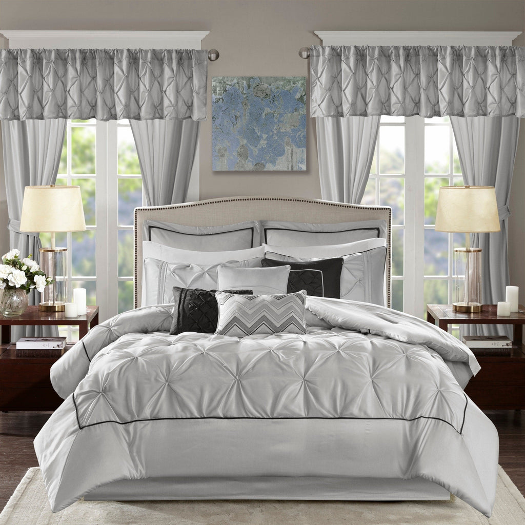 Madison Park Essentials Loretta Ensemble de 24 pièces avec rideaux et draps