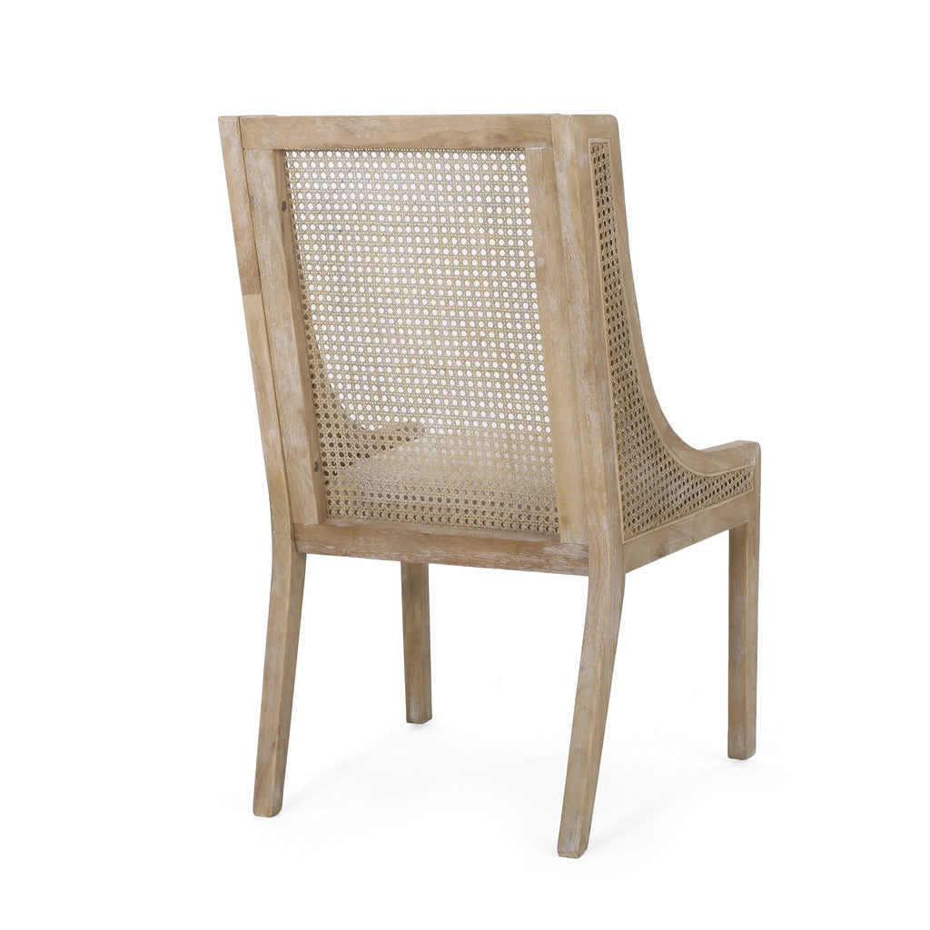 Chaises de salle à manger rembourrées en rotin et bois Maurers (lot de 2) par Christopher Knight Home