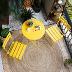 Ensemble bistrot pliant en métal 3 pièces, résistant aux intempéries, pour l'extérieur et l'intérieur, idéal pour la terrasse, la cour et le jardin.