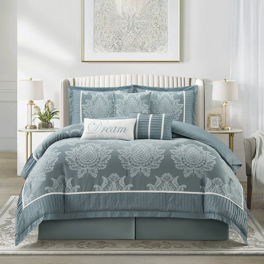 Ensemble de couette traditionnelle damassée Nanshing Tiana 7 pièces