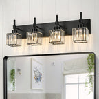 Luminaires de salle de bain en cristal à intensité variable Ora Modern sur miroir Glam Vanity Lights