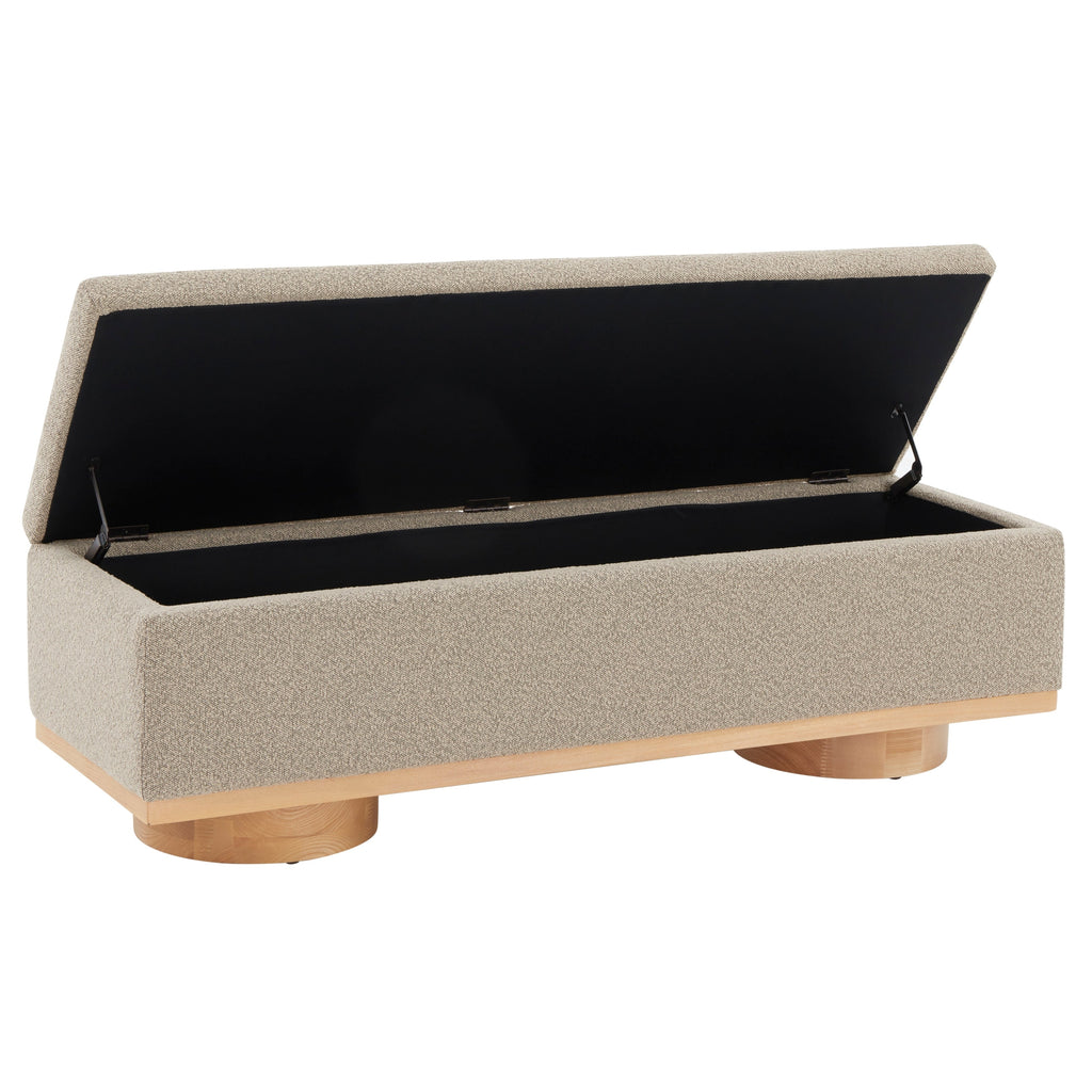 Banc de rangement SAFAVIEH Couture Sunneva Boucle - 61 po L x 20 po P x 19 po H - 61 L x 20 P x 19 H